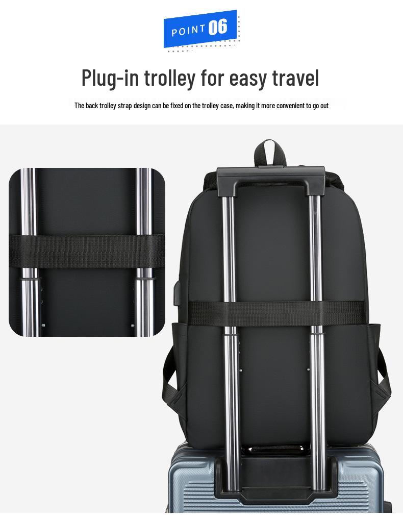 Męski Plecak Casual Podróżny na Laptopa - Duża Pojemność, Ekskluzywny Design, Nadrukowane Logo