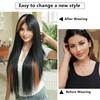 32" Extra Long Straight Wig for Cosplay – Vibrant Orange Base with Electric Blue Highlights Alt Fashion & Anime Conventions