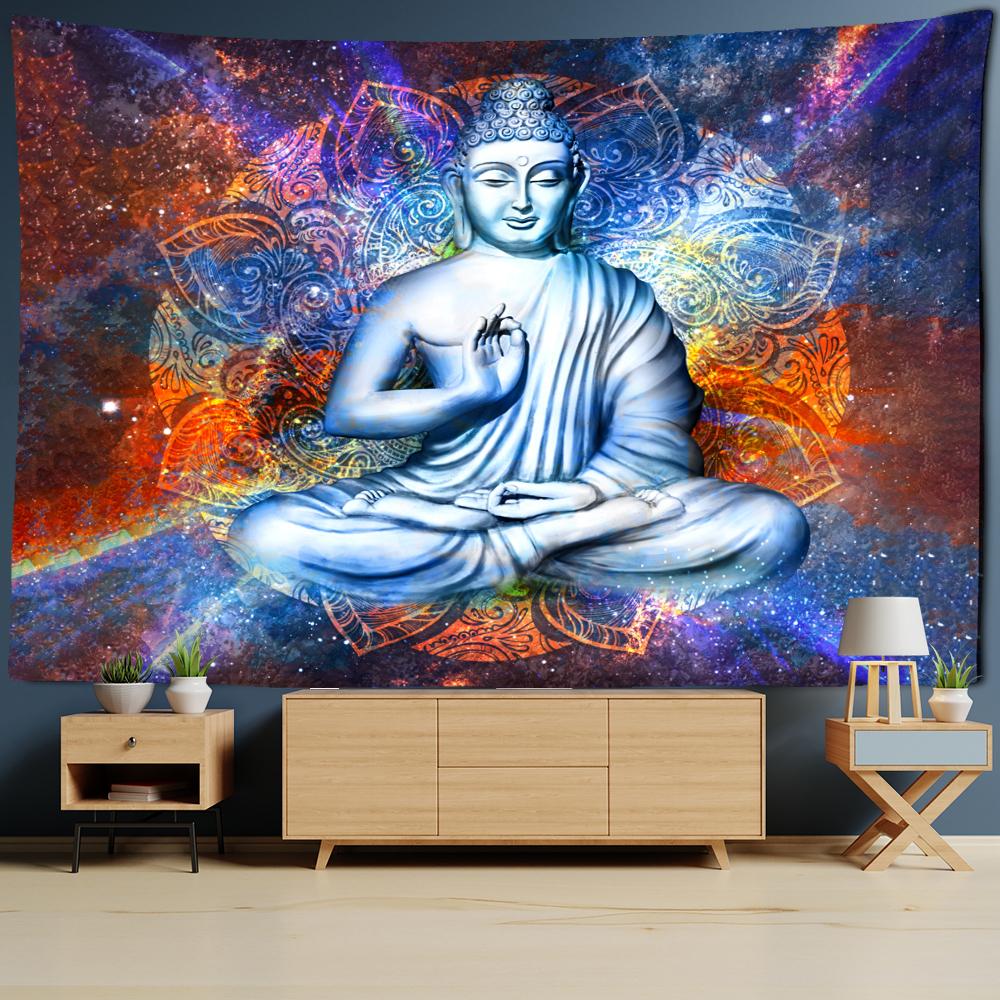 Buddha  Tapestry Wall Hanging Printing Bohemian Psychedelic Religion Living Psychedelic Room Home Decor