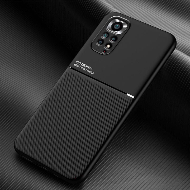 Magnetic Leather Case For Xiaomi Redmi Note 11 12 10 9 11E Pro 9S 10S 11S Plus 10C Built In Metal Plate Cover Support Car Holder