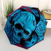 1pc Skull Roses Automatic Opening/closing umbrella, Reinforced 8-Rib Construction, Compact Travel Umbrella yy250808183