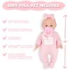 12''/30CM Baby Doll for Toddlers Doll Set with Pacifier Feeding Bottle Blanket Great Gift for Girls Pink Cloths Pretend Play
