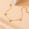 18K Gold Plated Dainty Chain Bracelet with 3D Flower Charms, Adjustable Minimalist Floral Bracelet, Elegant Jewelry for Women Daily Wear Gift