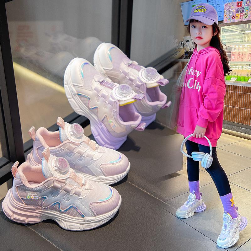 Astro Boy Mädchen Sneaker 2025 Sommer Neu Laufen Atmungsaktiv Kinderschuhe Drehknopf Mädchen Prinzessin Mesh Schuhe