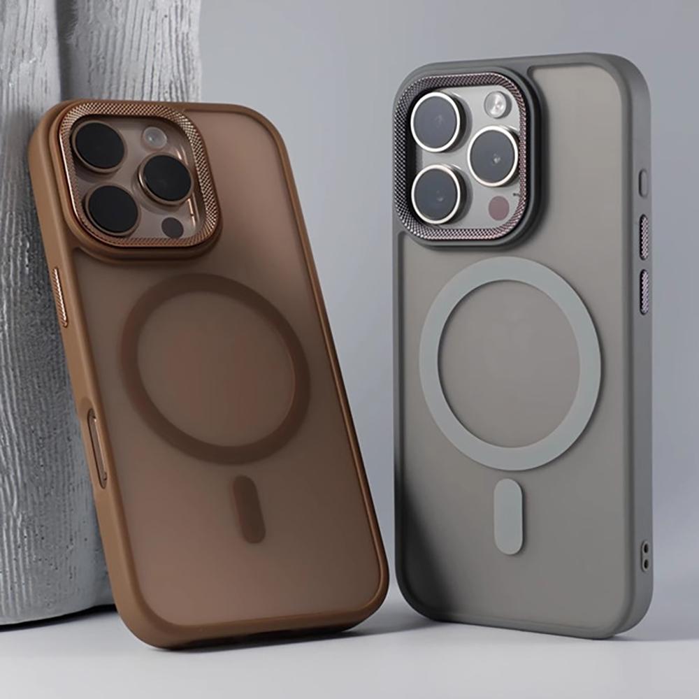 Luxury Spiricle Camera Protection Magsafe Phone Case for iPhone 11 12 13 14 15 Plus 16 Pro Max Wireless Charging Matte Cover