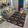 Flower Skull Carpet Skeleton Skull Bone Design Living Room Bedroom And Kitchen Bathroom Non-Slip Decor