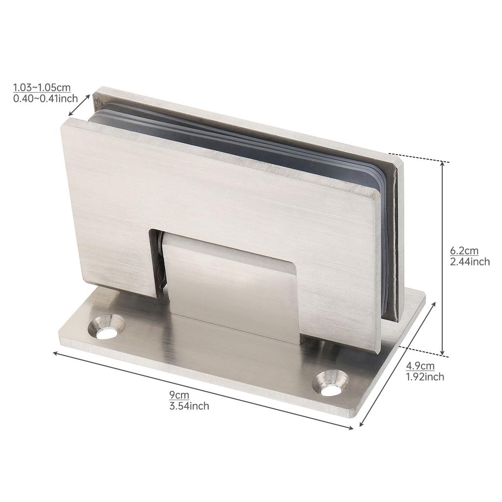 2Pcs 90 Degree Stainless Steel Glass Door Hinge Household Bathroom Cabinet Rotary Connection Hardware Accessories