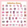 50 Pieces of Pink Fun Stickers for DIY Decoration of Handbooks, Phone Cases, Computer Posters, PVC Waterproofing