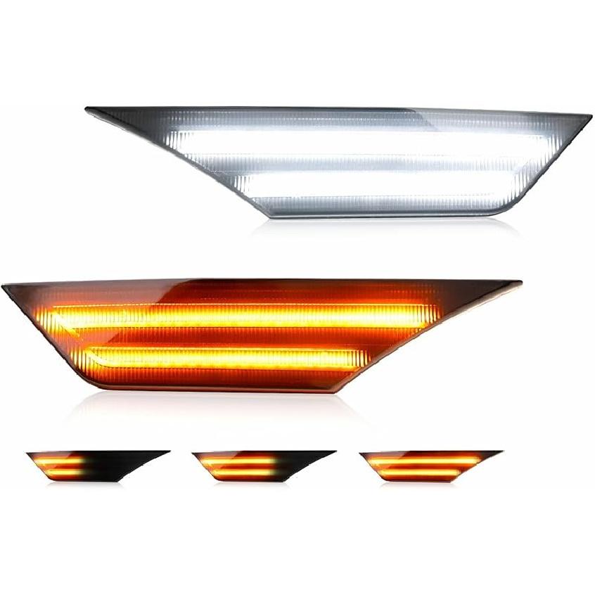 AUTOONE Switchback LED Side Marker Lights Compatible With 10Th Gen Honda Civic 2016-, Amber Yellow Turn Signals & White Daytime Running Lights,