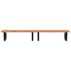 Vidaxl Wall Shelf Under Sink, Steel and Solid Beech Wood