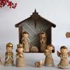 Christmas Christ Nativity Resin Statue Scene Set Manger Holy Figure Statue Ornament Crafts for Home Bedroom Room