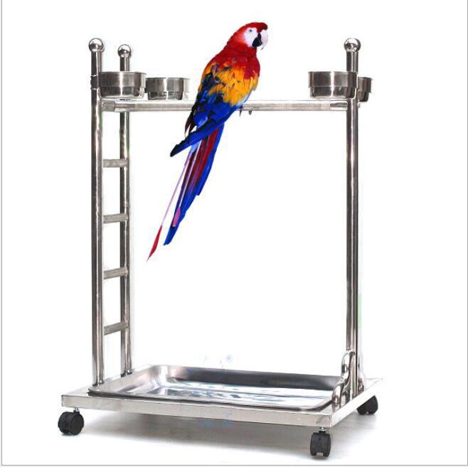 Stainless Steel Parrot Standing Cage, 7  Style Parrot Standing серебряный