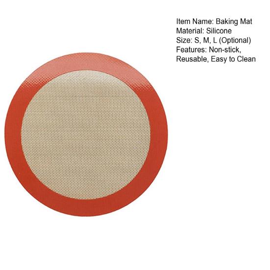 Pečicí podložka Víceúčelová Kulatá Nepřilnavá Žáruvzdorná Opakovaně použitelná Silikon pro přenos tepla Mikrovlnná trouba Cukrářská podložka Vložka do horkovzdušných fritéz Kuchyňské potřeby