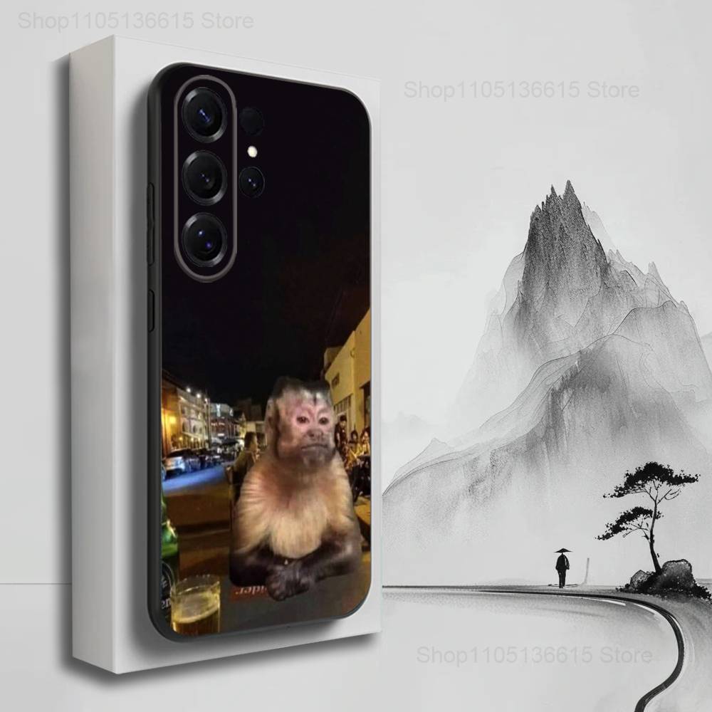 Funny Monkey Cute  Case For Samsung S21,S9,S22,S25,S20,S10,Plus,Ultra,S24,S23,FE,Lite,Soft Silicone Black