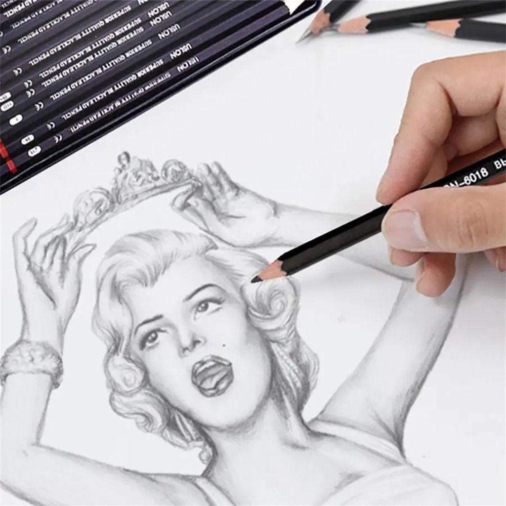 2H-8B Wooden Lead Pencils Graphite Shading Drawing Pencil Artists Sketch Pencil  Art Supplies
