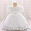 Toddler Girl Princess Dress Puff Sleeve Ruffle Bow Party Gown