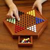 Wooden Chinese Checkers & Marbles Game Set