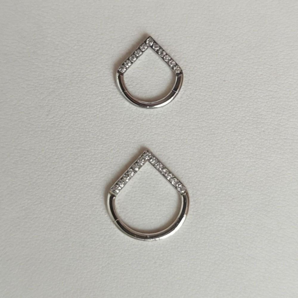 Chirurgischer Stahl Septum Nasen Clicker Tränenform Körperschmuck Strass Nasenring Damen