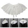 Fashion White Detachable False Collar Ruffle Shawl Wrap Women Elegant Hollow Out Embroidery Leaves Decorative Capelet