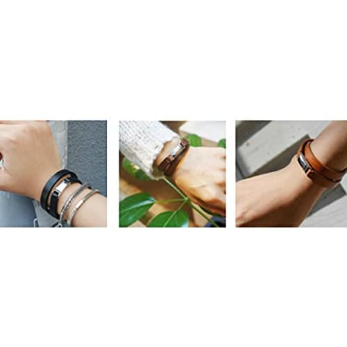 Bell Label Double-Row Leather Bracelet (Dark Brown/Medium/Magnetic Closure) Made in Japan, Cowhide Leather Bangle for Women/Italian Buttero