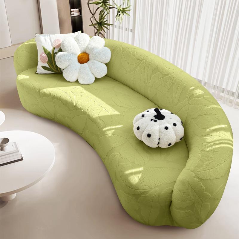 

Shaped Sofa Protector Stretch Semi-Circular Curved Couch Cover Soft Leaves Sectional Jacquard Sofa Slipcover for Living Room XL-235-300cm