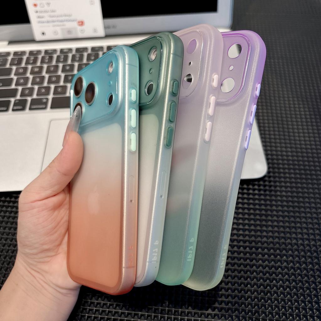 Gradient Matte Soft TPU Phone Case For iPhone 17 Air 16 Plus 15 14 13 12 11 Pro Max 17 Pro Max Ultra-Thin Anti-Fall Shockproof Full Protection Cover