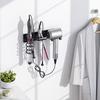 1pc wall-mounted aluminum hairdryer holder, adhesive curling iron holder, hairdressing tool organizer, suitable for bathroom curling irons