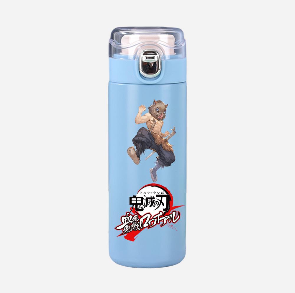 Cană Termos Imprimată Anime Demon Slayer Sticlă de Apă Portabilă din Oțel Inoxidabil Etanșă Camping Cană de Apă 400 ml Cadou