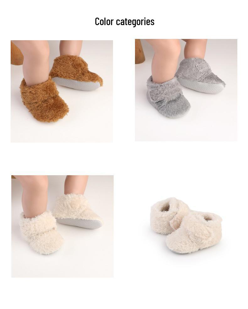 Infant Warm Cotton Shoes: Cozy 0-1 Year Furry Indoor Walking Shoes 7111
