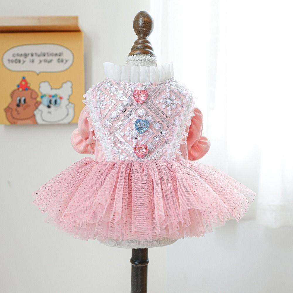 Pretty Dog Lace Skirt Soft Puppy Wedding Skirt Easy To Wear Cute Puppy Clothes  Cat Accessories