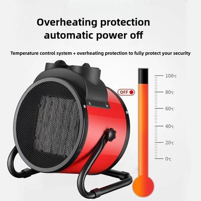 2000W Portable Fast Heating Space Heater with Adjustable Thermostat 2 Settings Fan Mode Overheat Tip-Over Protection Energy
