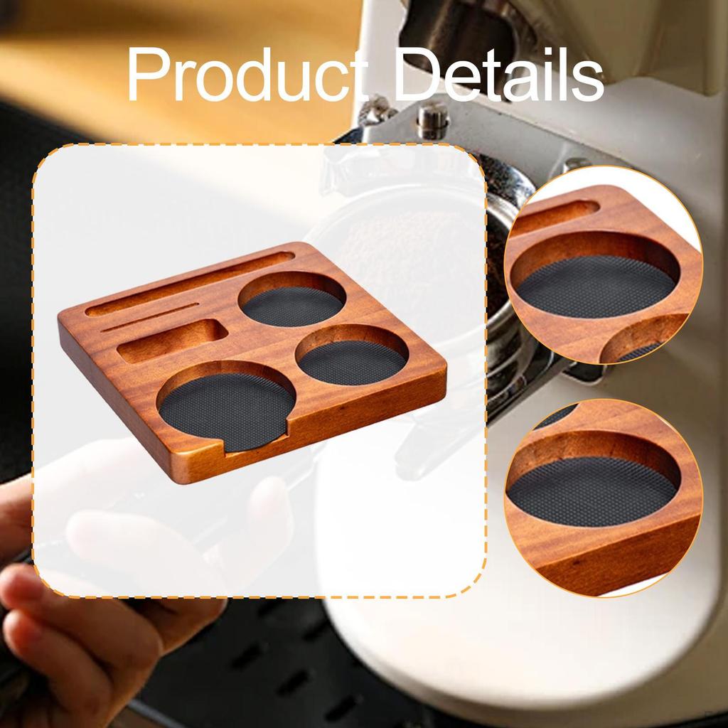 Espresso Tamping Station, Wood Tamper Coffee Holder, Machine Accessories