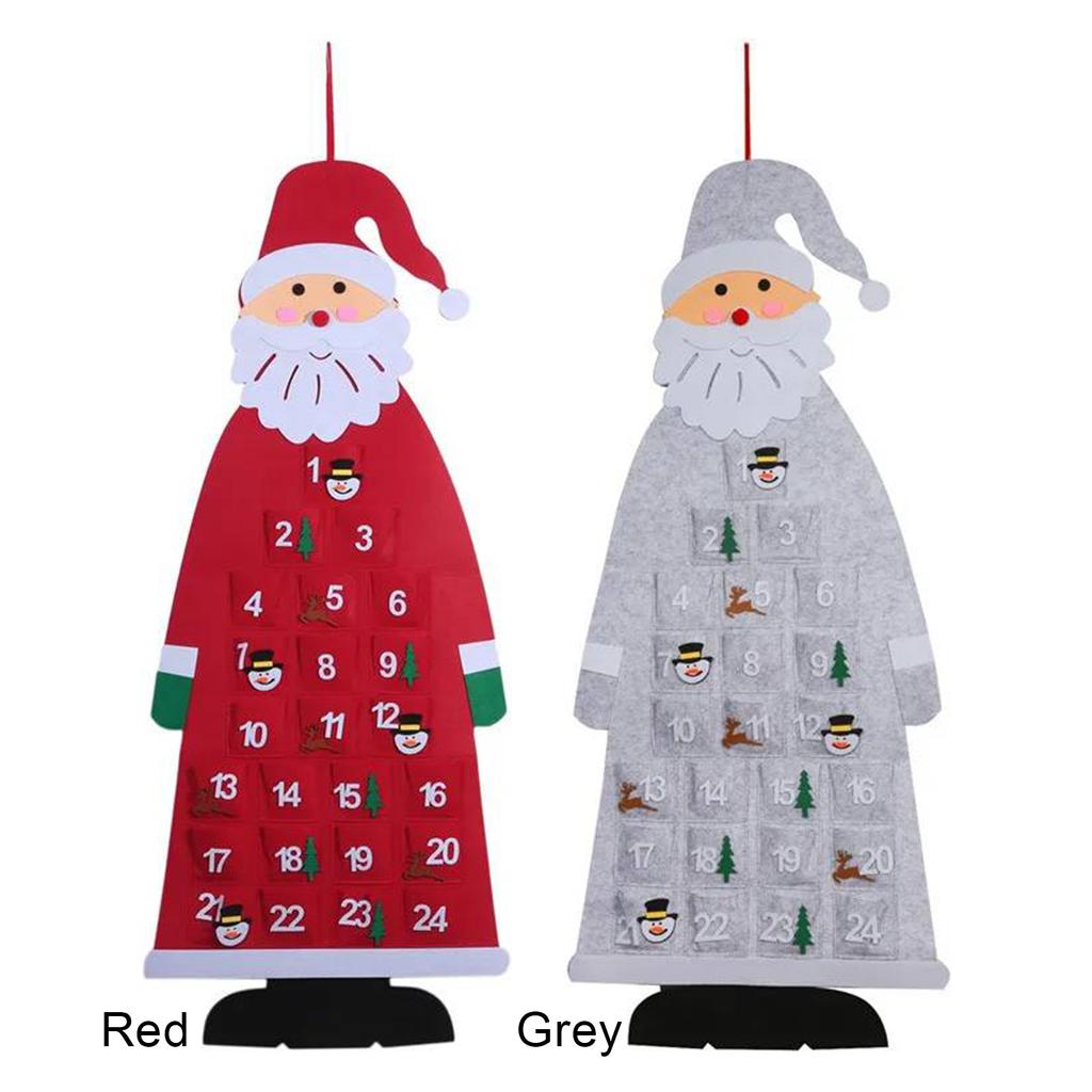 Reusable Countdown To Christmas Calendar with 24 Pockets Christmas Felt Advent Calendar for Kids Christmas Decorations Gifts