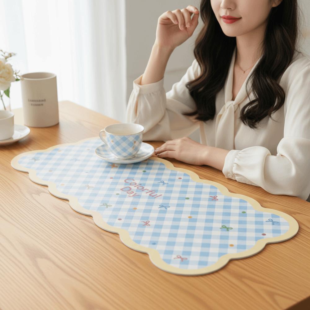 Gingham Mouse Pad Cute Table Blotter Table Cushion Desk Mat  Students