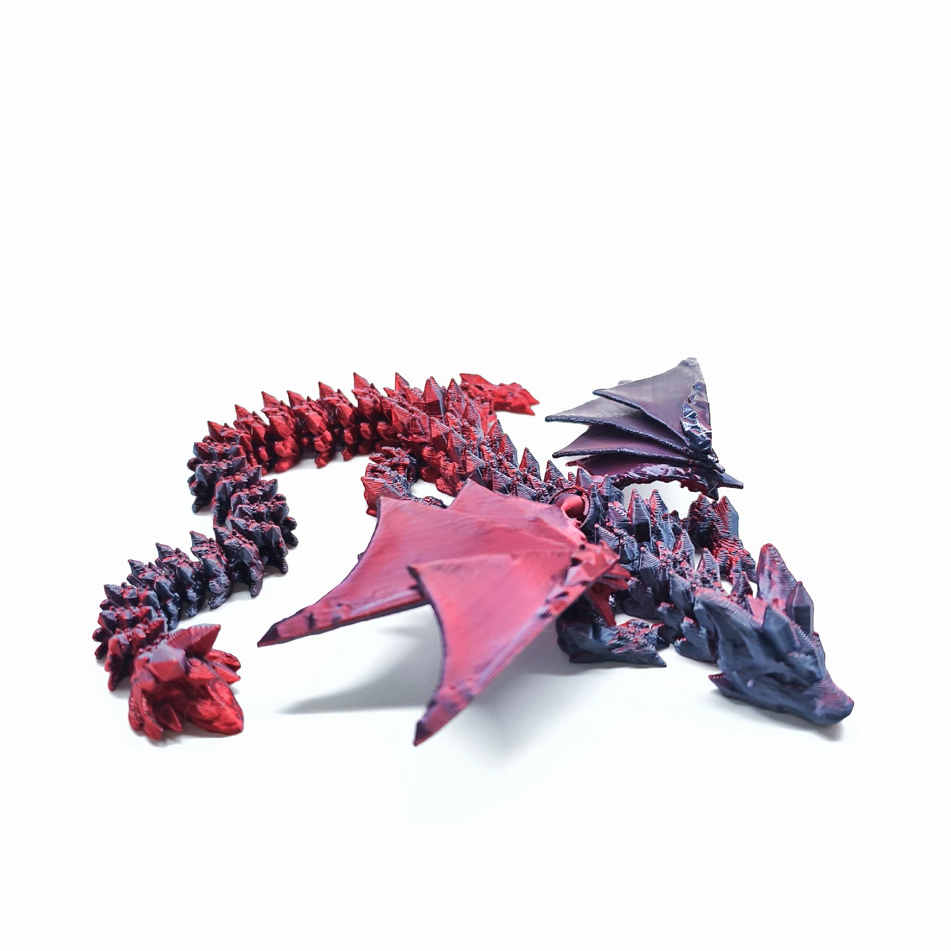 Articulated 3D Printed Crystal Wyvern Dragon Ornament