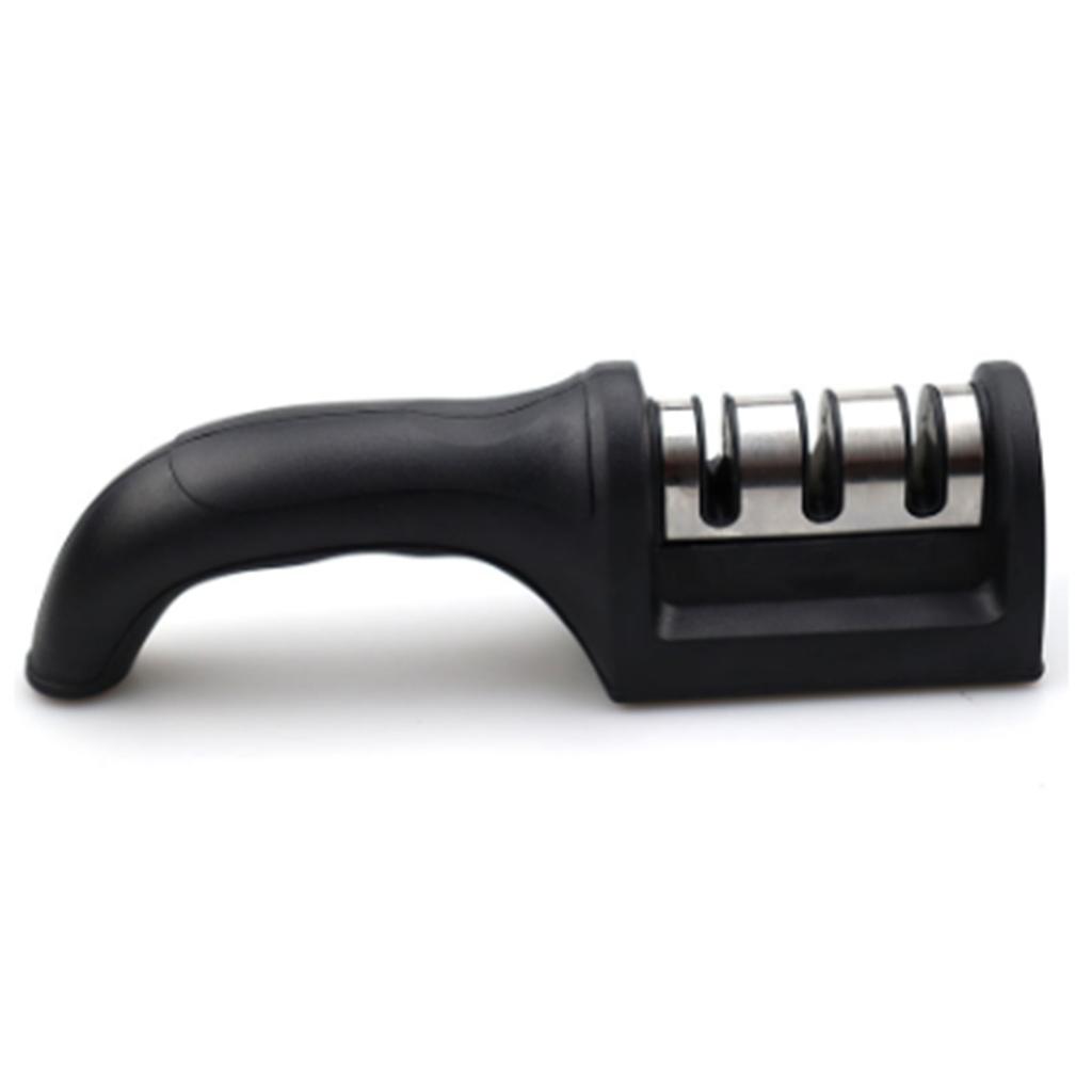 Knife Sharpener 3 Slot Kitchen Knives Sharpen Blade Sharpening Tool for Home Kitchen Black