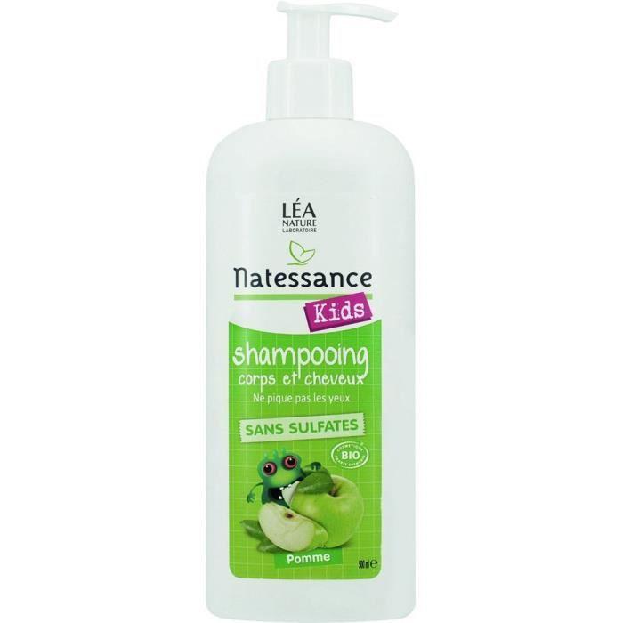 Shampoing Kids - NATESSANCE - Douceur Pomme - 500ml - Sans silicone - Testé dermatologiquement