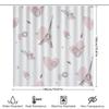 Eiffel Tower Shower Curtain: Romantic French Decor With Musical Notes Hearts Pink Bath Liner For Bathroom Universal Fit (White,