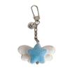 Fuzzy Flocking Star Keychain with Angel Wing Pendant Soft Stylish Fashionable Accessory For Phone Keys Bag Gift