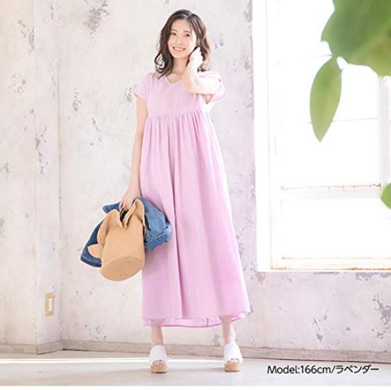 Kobe Lettuce French Sleeve Maxi Dress Free French Sleeve Dress, Volume, Women's, [E1892], Size, Khaki,