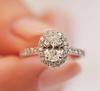 Oval Micro-Pave Zircon Simulated Diamond & Moissanite Egg-Shaped Open Ring for Women