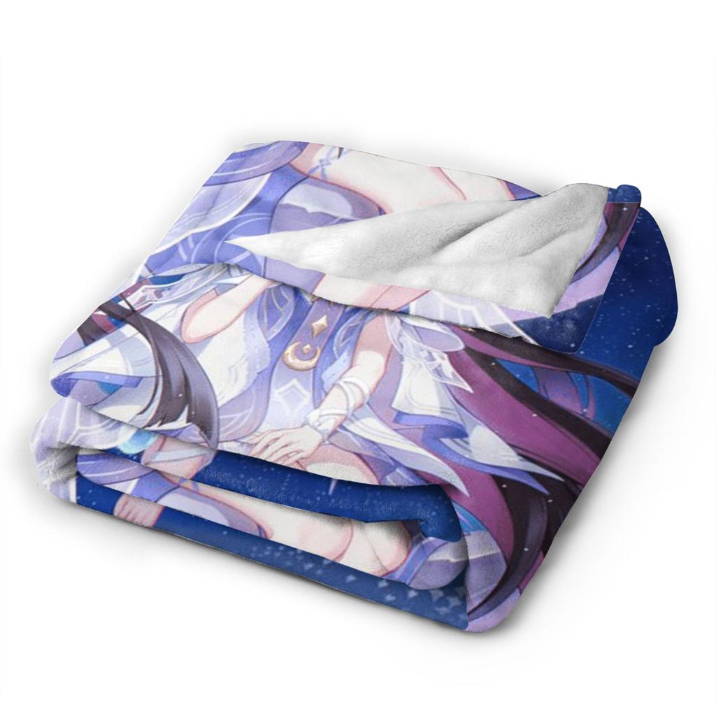 Genshin Impact Warm Soft Blanket  Girls Boys Plush Throw Blanket Street Trend Bedroom Flannel Bedspread Sofa Bed Cover