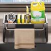 Multifunctional Carbon Steel Kitchen Rag Rack Drain Sponge Rack Sink Faucet Supplies Countertop Storage Rack