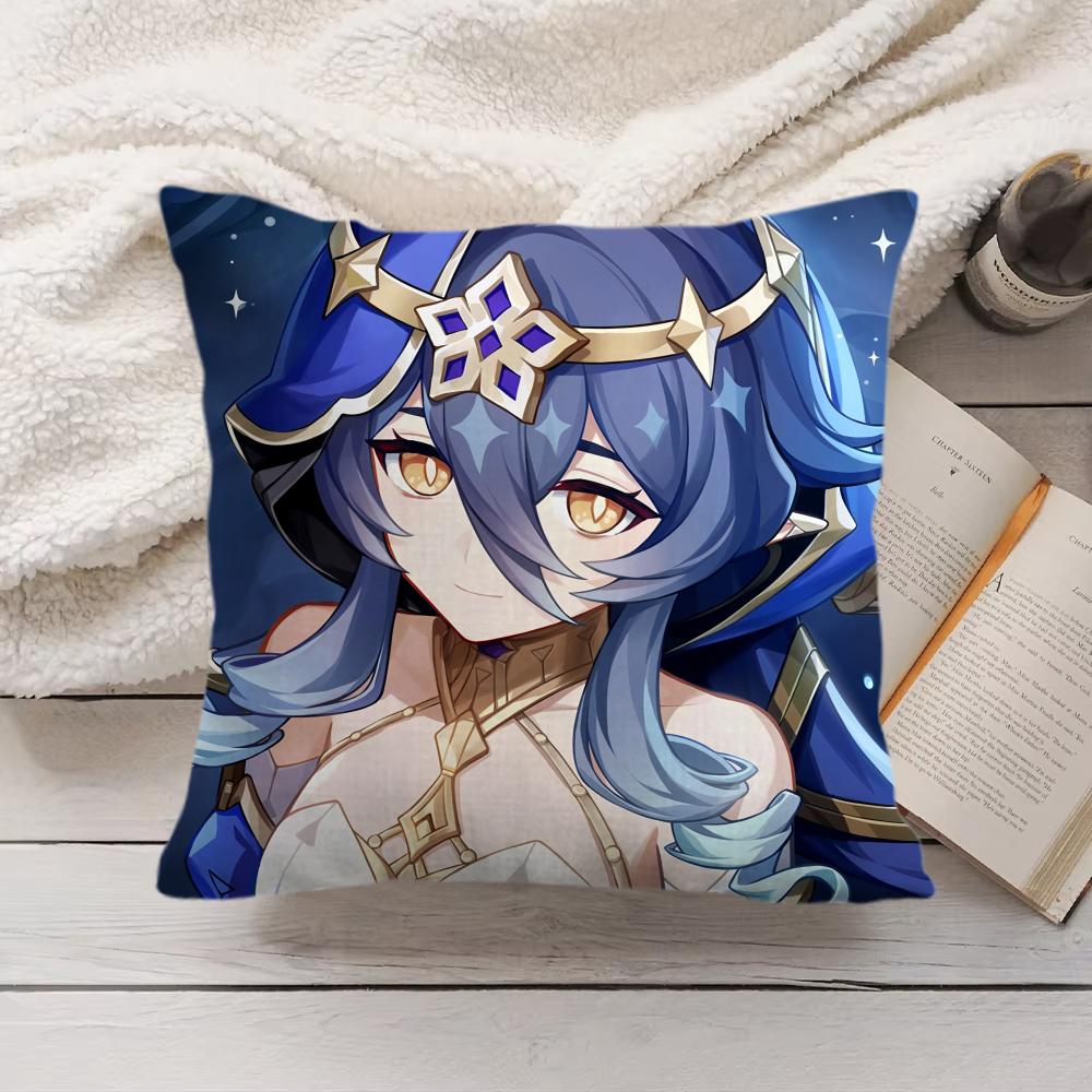 Layla Genshin Impact Cute Cushion Cover Silky Short Plush Invisible Zipper Dustproof Sofa Pillow Case For Home Decor
