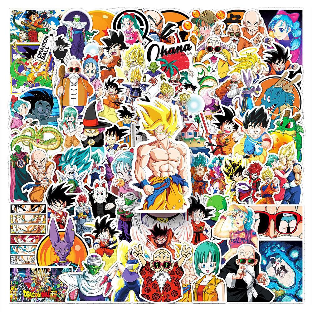 50/100pcs Japanese Anime Dragon Ball Stickers Cool Cartoon Son Goku Decals Laptop Phone Luggage Classic Manga Sticker Decoration