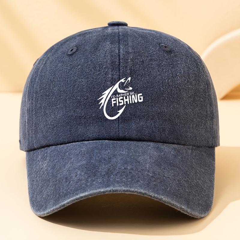 Fishing printed baseball cap, outdoor dad truck driver hat, sun protection and sun shading multifunctional