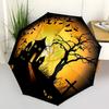 1pc Haunted House Halloween Automatic Folding Umbrella, Lightweight Retractable Compact Travel Umbrella, 8-Rib Sturdy Frame076
