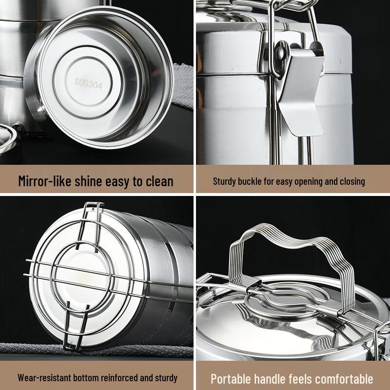 HaoJieMing 3-lagers isolerad lunchlåda i rostfritt stål