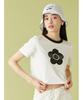 Lily Brown Mary Quant Glitter Logo Ringer White T-Shirt (LWCT254006) Women's
