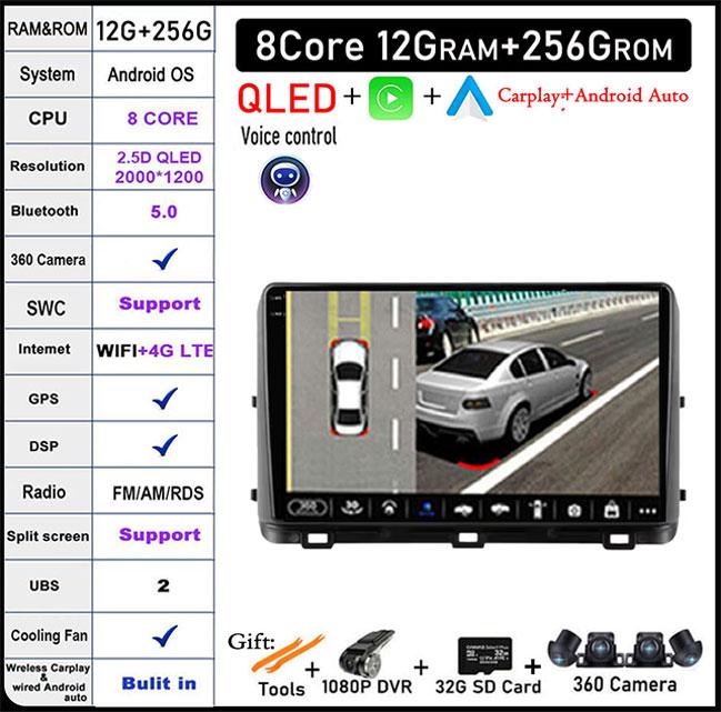 9'' Android 14 For Kia Ceed 3 CD 2018 - 2022 Carplay Auto Car Radio Multimedia GPS Video Player Stereo DSP Head Unit WIFI+4GLTE